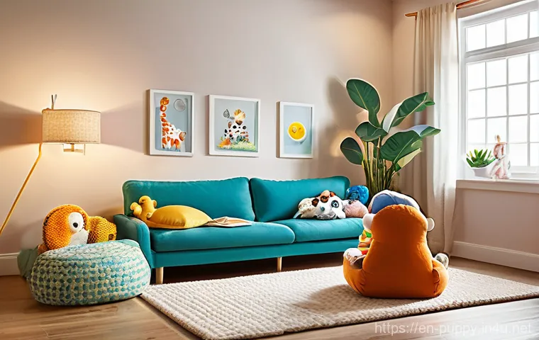 퍼피구조대 방영권 협상 - **Prompt:** A diverse group of young children, ages 4-8, sitting comfortably on a soft rug in a brig...