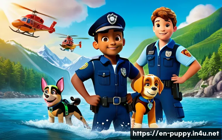 퍼피구조대 기념일 및 이벤트 - **A vibrant and action-packed animated scene from Adventure Bay, showcasing the PAW Patrol team on a...